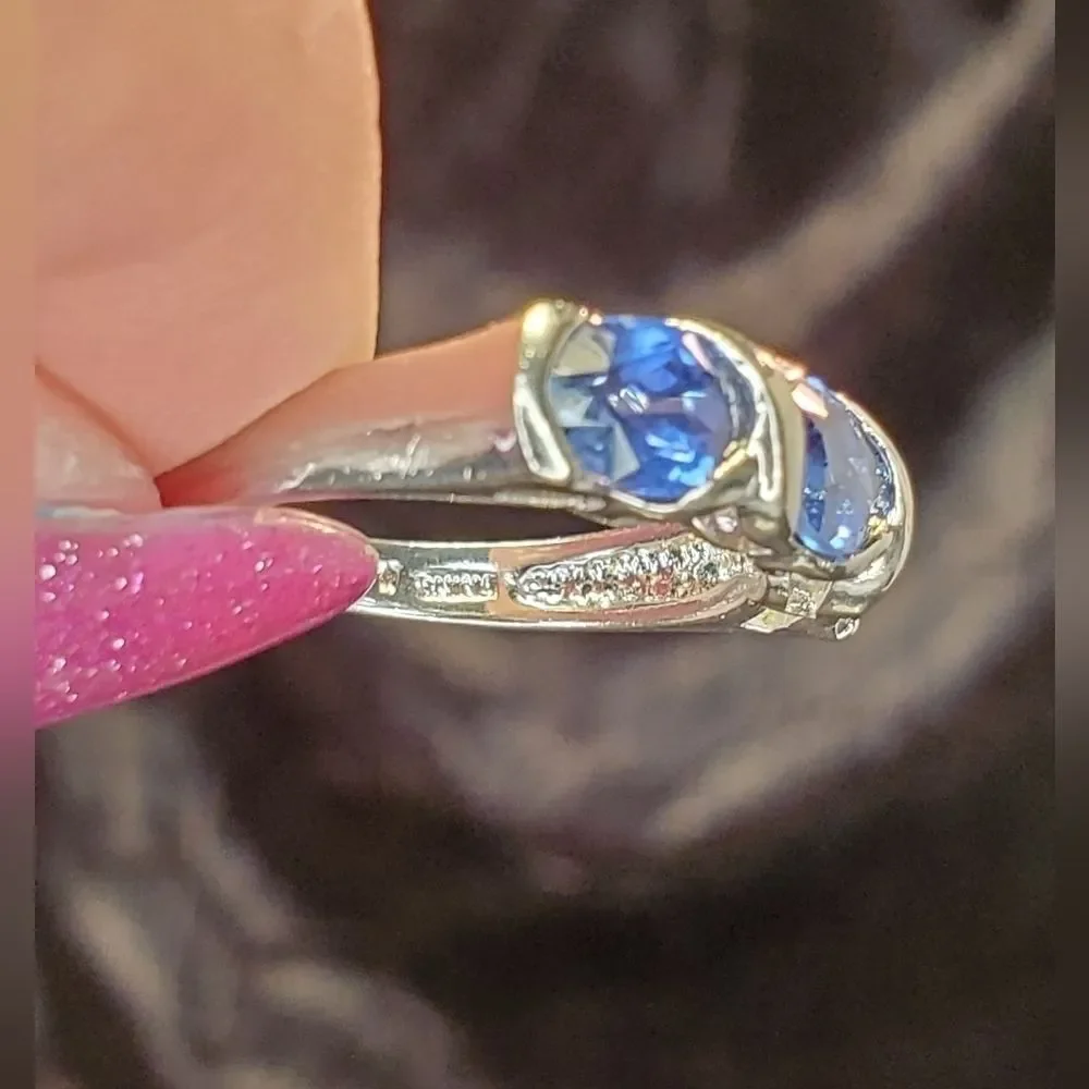 0226. Beautiful!!!!!! ~ Ross Simons ~ Iolite 💙 Cluster ~ STERLING Ring ~ FIRM - Picture 5 of 10